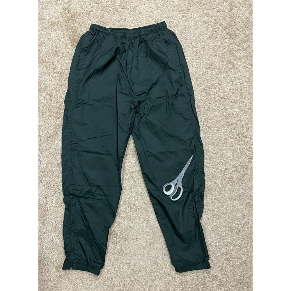 VINTAGE 90s Y2K Nike White Tag Green Nylon Wind Pants Adult Men's Size M Joggers - Picture 12 of 15